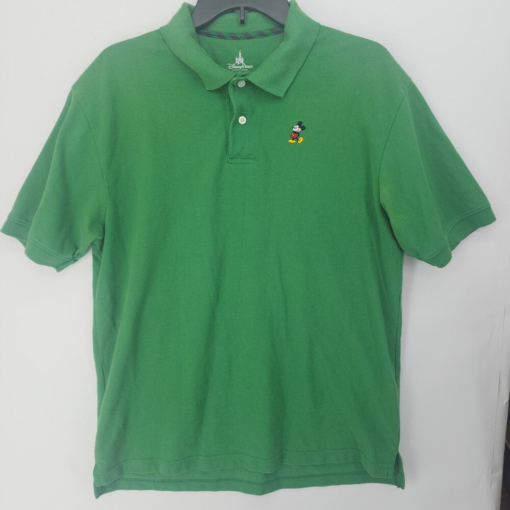 Disney Parks Mickey Mouse Embroidered Polo Shirt Green M